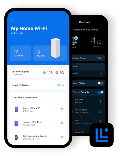 Log in to the Linksys mobile app.