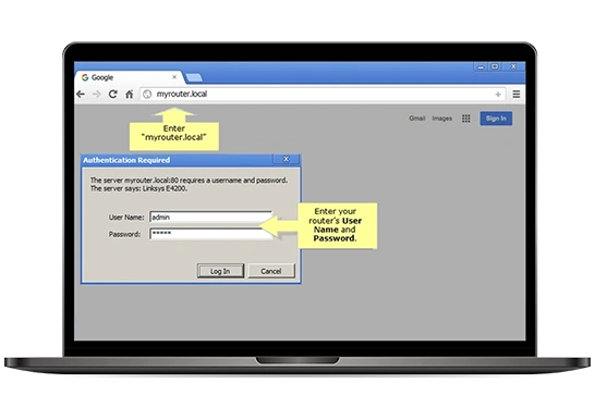 myrouter.local Login Page